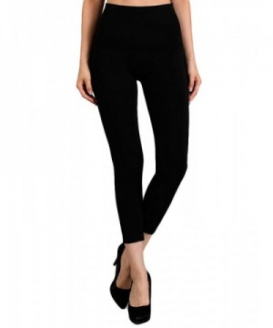 Tummy Waist Cropped Leggings Black