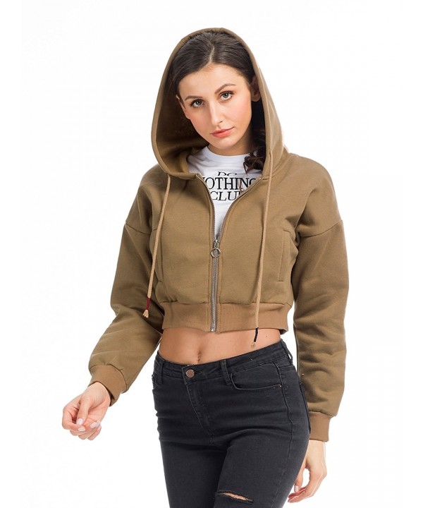 Cropped Sweatshirt Zipper Hoodie Hooded