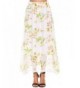 Pleated Floral Chiffon Womens Elastic