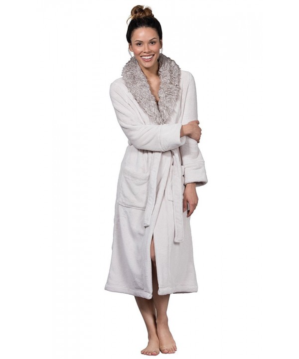 PajamaGram Ultra Soft Plush Women Ivory