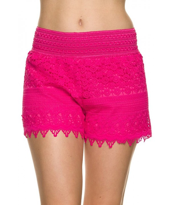 Bellarize Womens Crochet Shorts Fuchsia