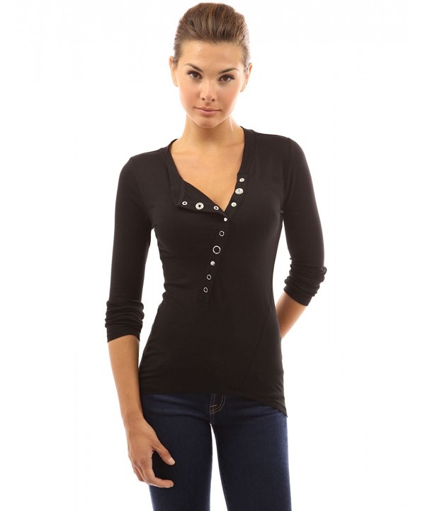 PattyBoutik Womens Poppers Neck Black