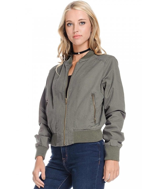 Ambiance Womens Simple Classic Bomber