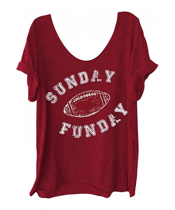 Letter Printed Shoulder Football T Shirt