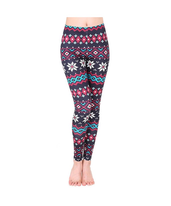 ERXH Printed leggings Stretchy Snowflake56