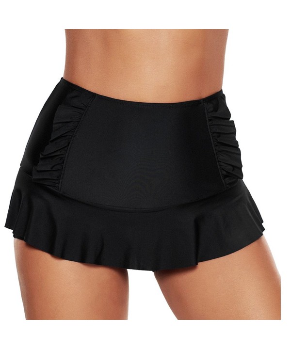 Women's Swim Bottoms High Waisted Ruffle Tankini Boyshorts With Brief ...