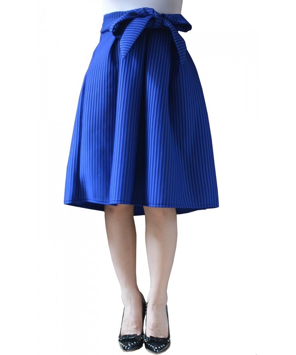 YSJ Womens Striped Pleated Skirts