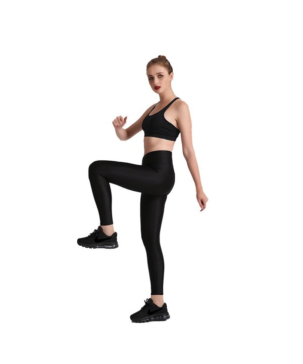 Lesubuy Compression Workout Waistband Leggings