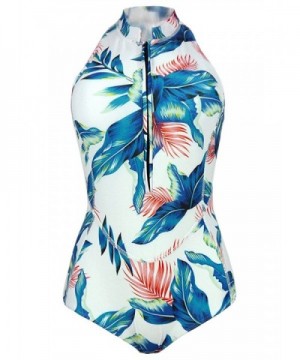 Futurino Tropical Foliage Sleeveless Swimsuit