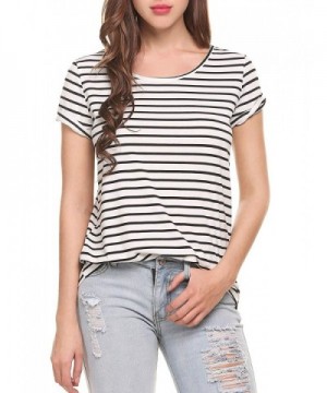 Zeagoo Womens Round Striped Sleeve