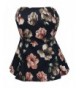 eVogues Womens Strapless Peplum Floral