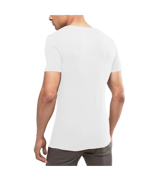 OA Men's Extreme V Neck Muscle Fit T-Shirt With Deep Skinny Cut Tee ...