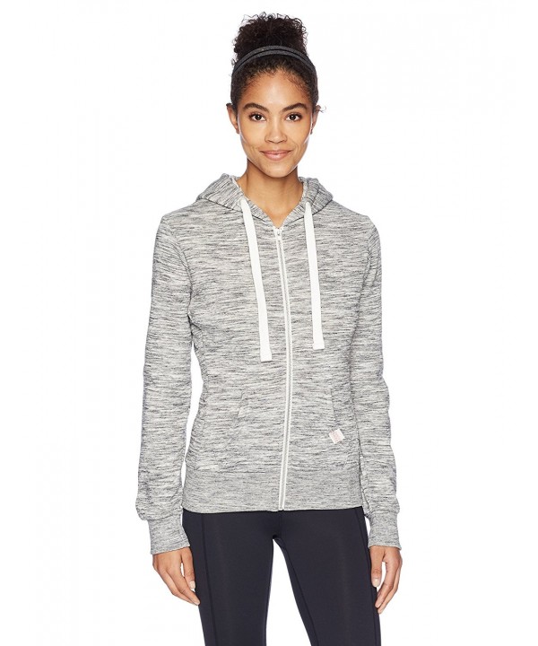 Ladies ZEN Full Zip Hooded Sweatshirt - Cement Gray - CU11B155U8H