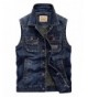 Amoystyle Denim Chest Pockets Asian