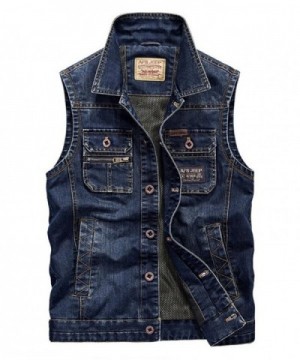 Amoystyle Denim Chest Pockets Asian