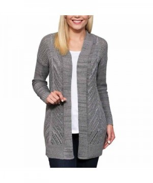 Leo Nicole Cardigan Pointelle Sweater