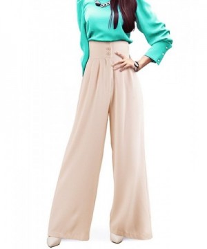 DELUXSEY Waist Pants Women Palazzo