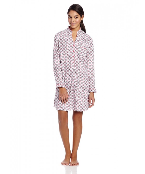 White Orchid Womens Mandarin Sleepshirt