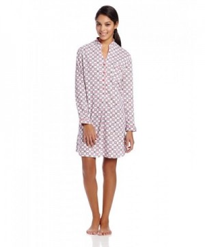 White Orchid Womens Mandarin Sleepshirt