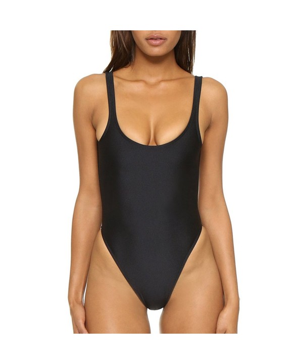 Women S Retro 80s 90s Inspired High Cut Low Back One Piece Swimwear Bathing Suits Black Ci12o6j9jqd