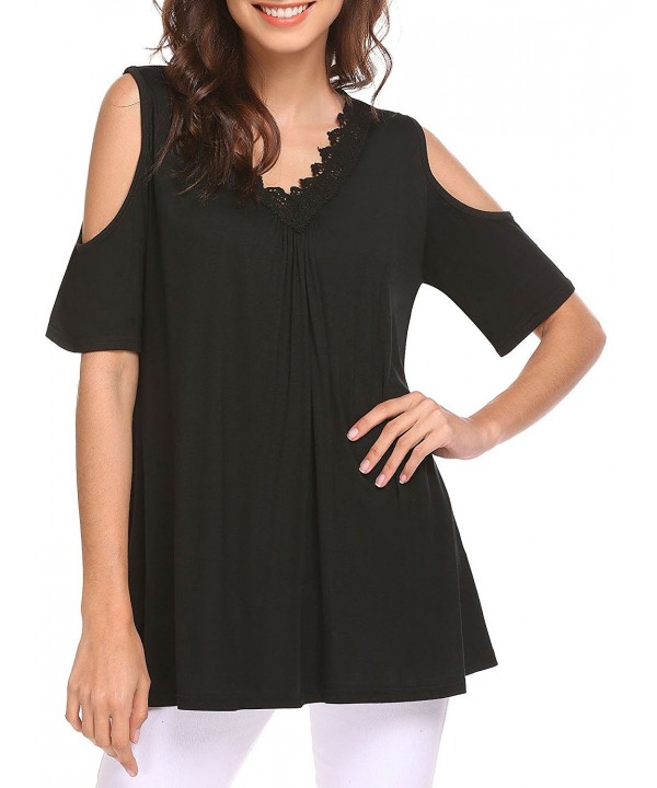 Mofavor Womens Casual Shoulder Blouses