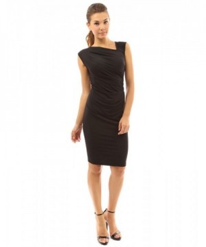 PattyBoutik Womens Asymmetrical Pleated Sheath