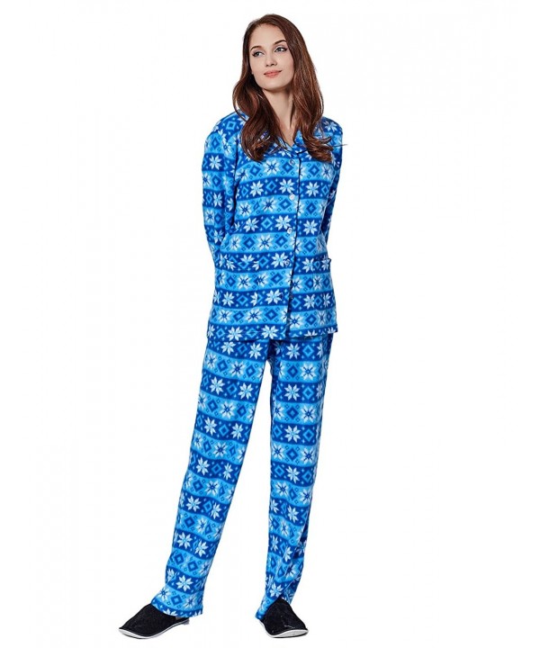 Like2Sea Fleece Pajamas Women Button Down