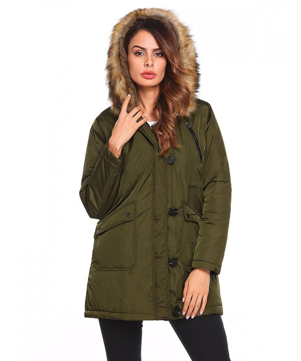 Anhoney Womens Military Hooded Anroaks