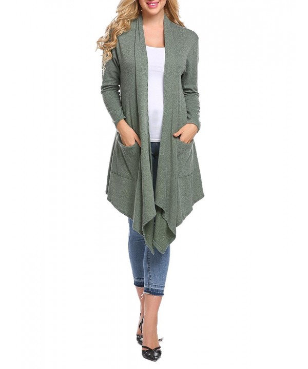 Womens Sleeve Irregular Cardigan Pockets