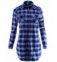 Flannel Plaid Shirt Dress Sleeve