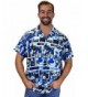 Funky Hawaiian Shirt Comic monoblue