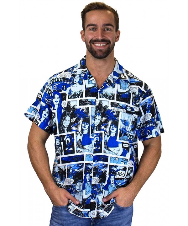 Funky Hawaiian Shirt Comic monoblue