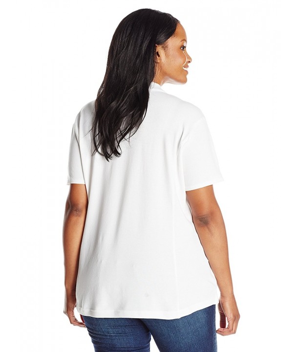 Women's Plus Size Morgan Short Sleeve Polo Shirt - Arctic White ...