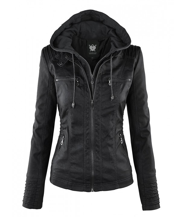 WJC663 Womens Removable Hoodie Motorcyle