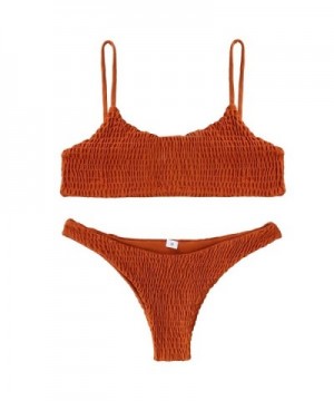 QEETUNG Pleated Triangle Swimsuit Beachwear