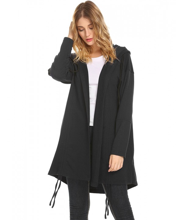 Womens Lightweight Drawstring Casual Cardigan