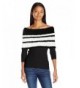 XOXO Striped Shoulder Popcorn Pullover