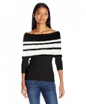 XOXO Striped Shoulder Popcorn Pullover