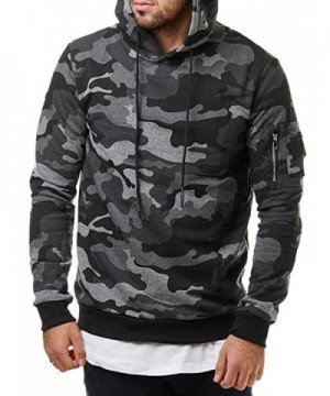 Stylish Hooded Sweatshirt Camouflage Pattern