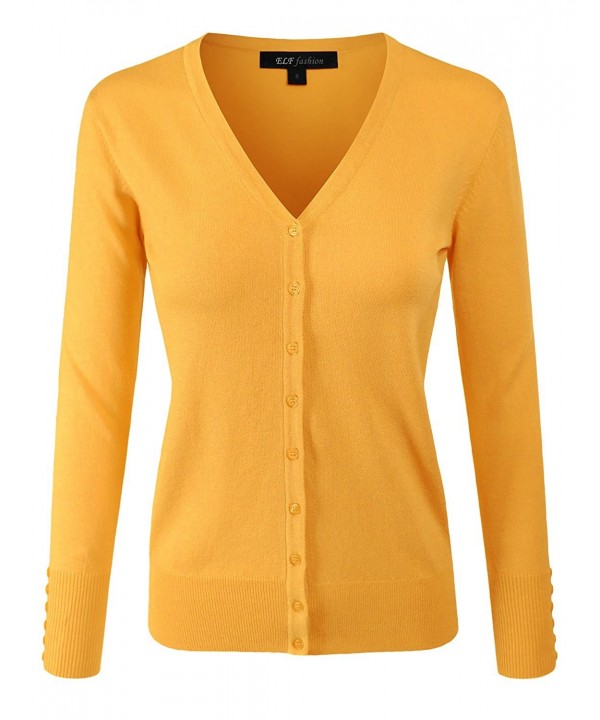 ELF FASHION Sweater Cardigan MUSTARD