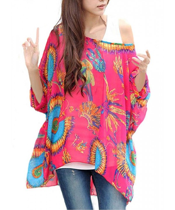 iNewbetter Womens Floral Batwing Sleeve