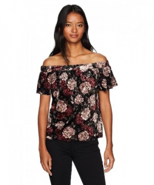 Byer Printed Velvet Shoulder Juniors