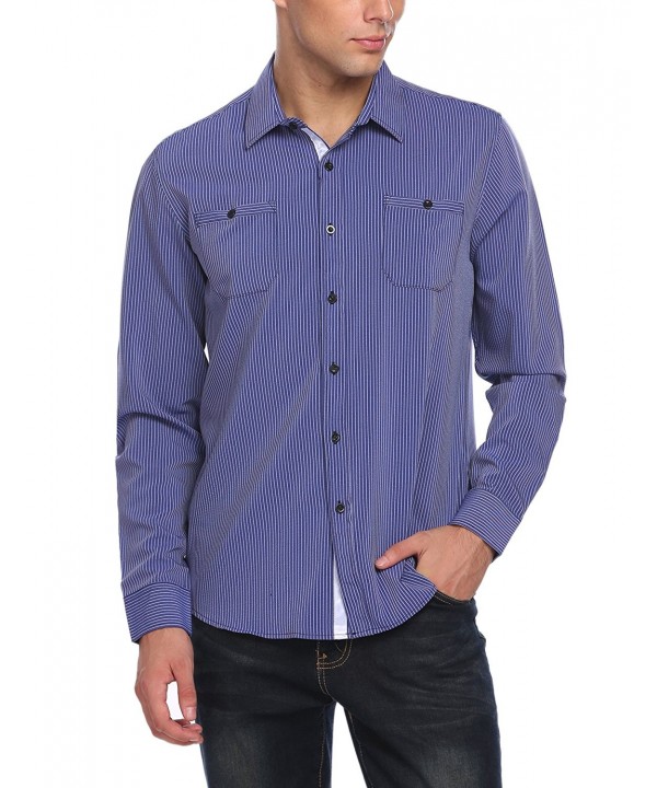 Jinidu Slim Fit Long Sleeve Striped Oxford