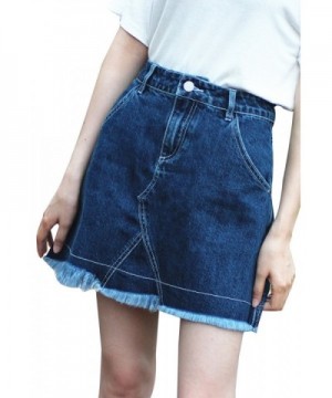 High Waist Classic A-line Short Jean Denim Skirt for Women Girls ...