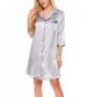Skylin Womens Sleepshirt Button Front Nightshirts