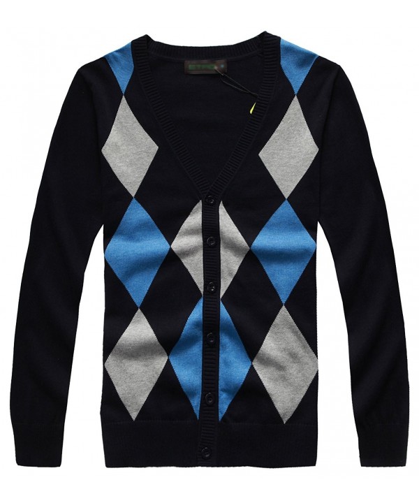 Fanhang Knitted Cardigan Sweater Diamond