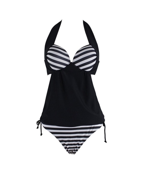 Tueenhuge Bikini Stripes Tankini Swimsuit