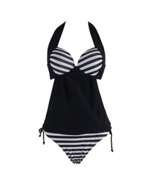 Tueenhuge Bikini Stripes Tankini Swimsuit