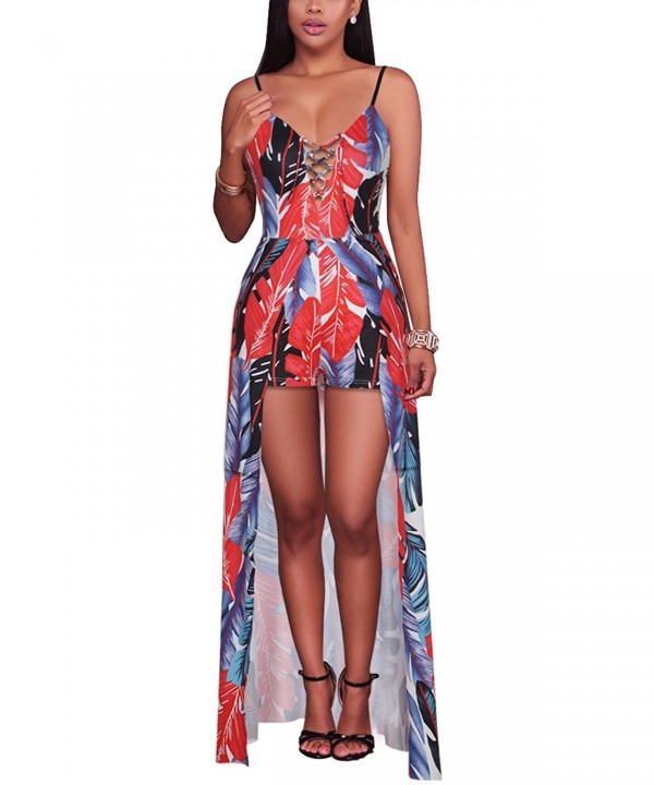 Womens Bodycon Floral Romper Dress