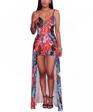 Womens Bodycon Floral Romper Dress